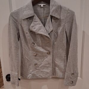 Cabi Button Front Jacket Size Small Light Gray Cute Details